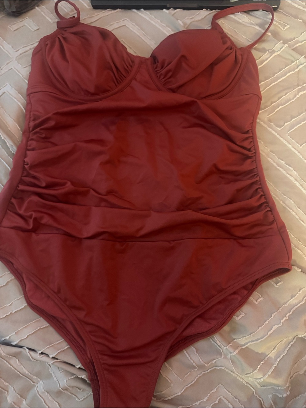 Shade & Shore Red-Orange Swimwear Top